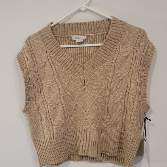 SINCERELY JULES Knitted Sleeveless Tan Small Size - Picture 2 of 6